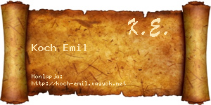 Koch Emil névjegykártya
